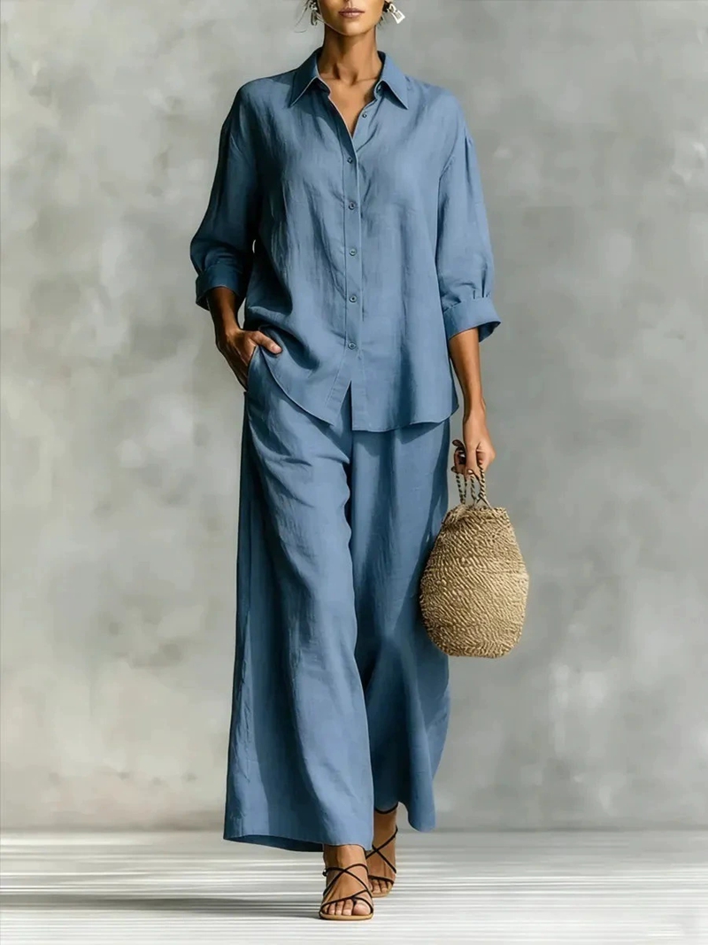 Linen Shirt Breathable - Ensemble décontracté pour femmes, chemise à