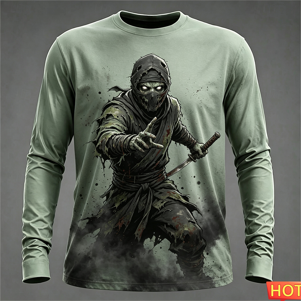 Tee Graphic Print - T-shirts à manches longues pour hommes,