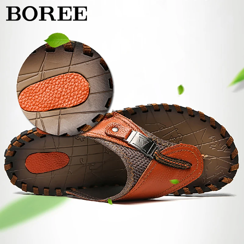 Hommes tongs chaussures d'été  - Flip Flop Leather Men avis et prix
