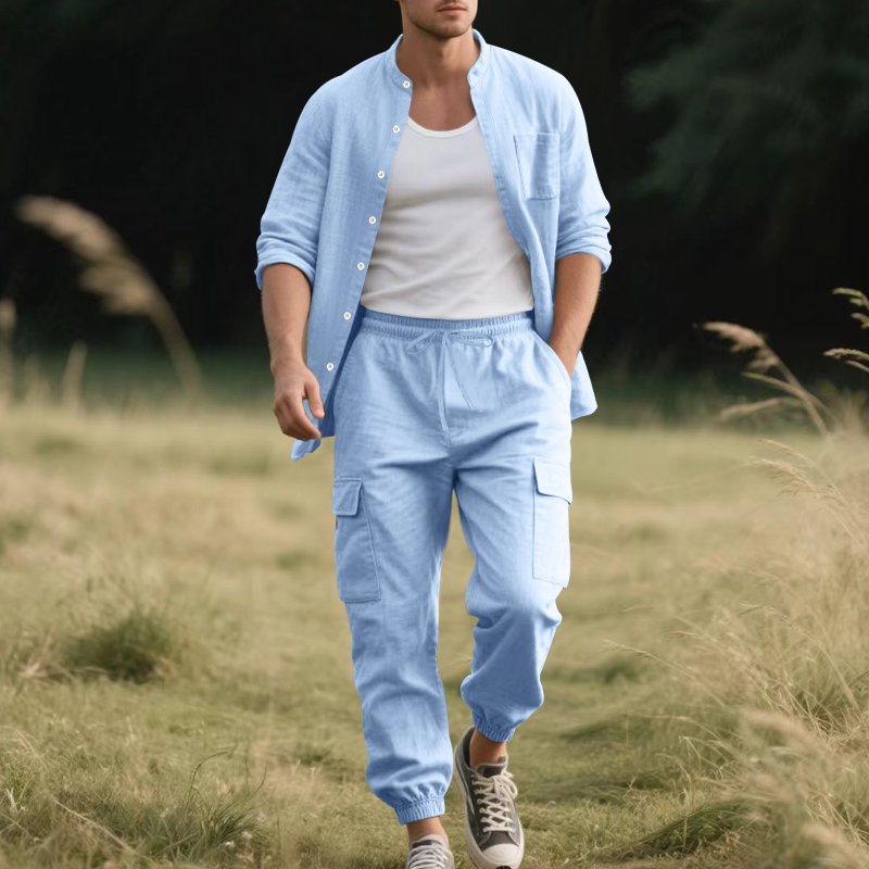Ensemble deux pièces en lin re - Linen Shirt Breathable avis et prix