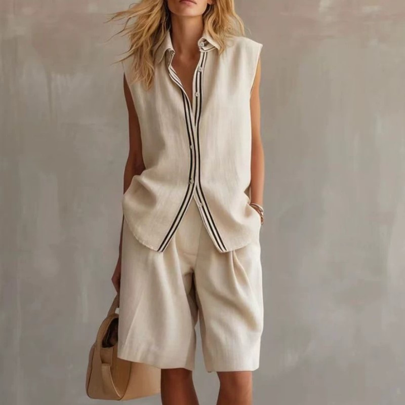 Ensemble deux pièces décontrac - Linen Shirt Breathable avis et prix