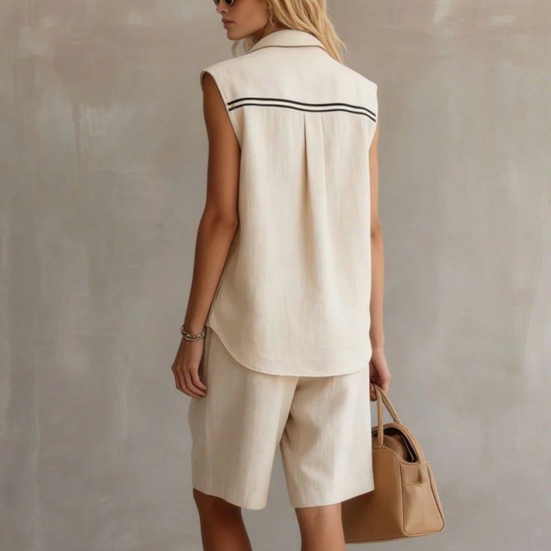Ensemble deux pièces décontrac - Linen Shirt Breathable avis et prix