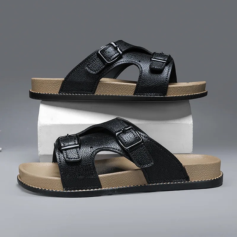 Nouvelles pantoufles pour homm - Flip Flop Leather Men avis et prix