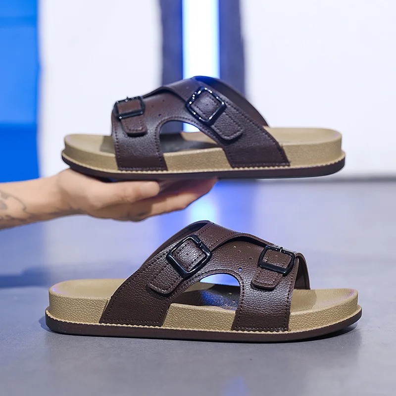Nouvelles pantoufles pour homm - Flip Flop Leather Men avis et prix