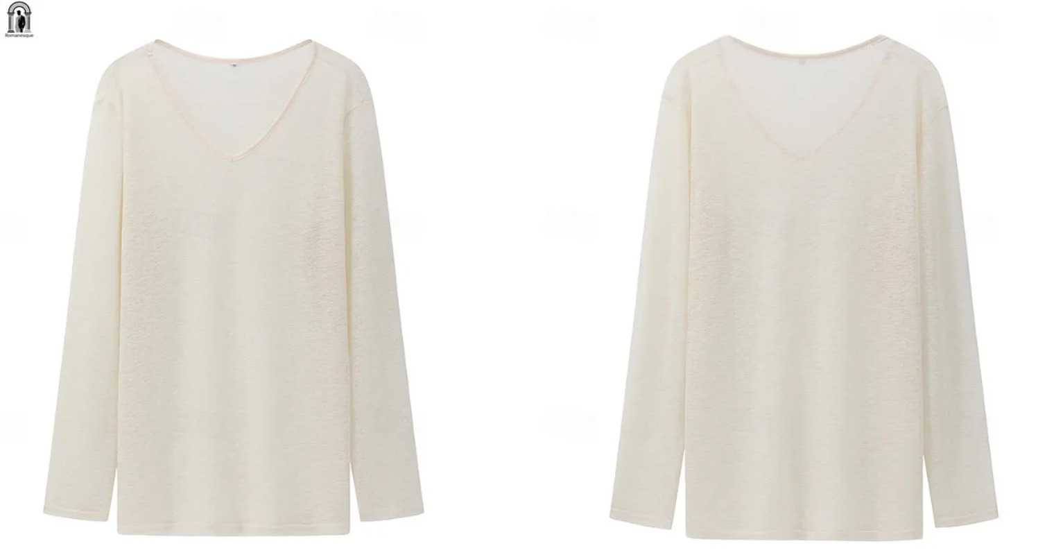 T-shirt décontracté à col en V - Linen Shirt Breathable avis et prix