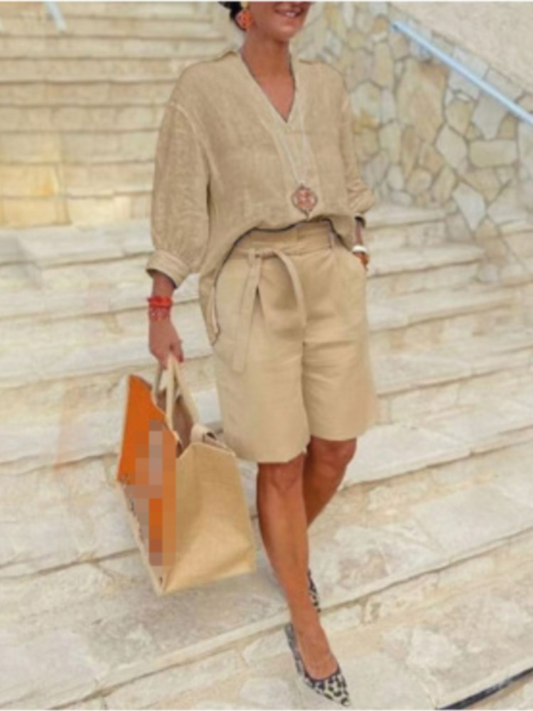 Ensemble Deux Pièces Élégant p - Linen Shirt Breathable avis et prix