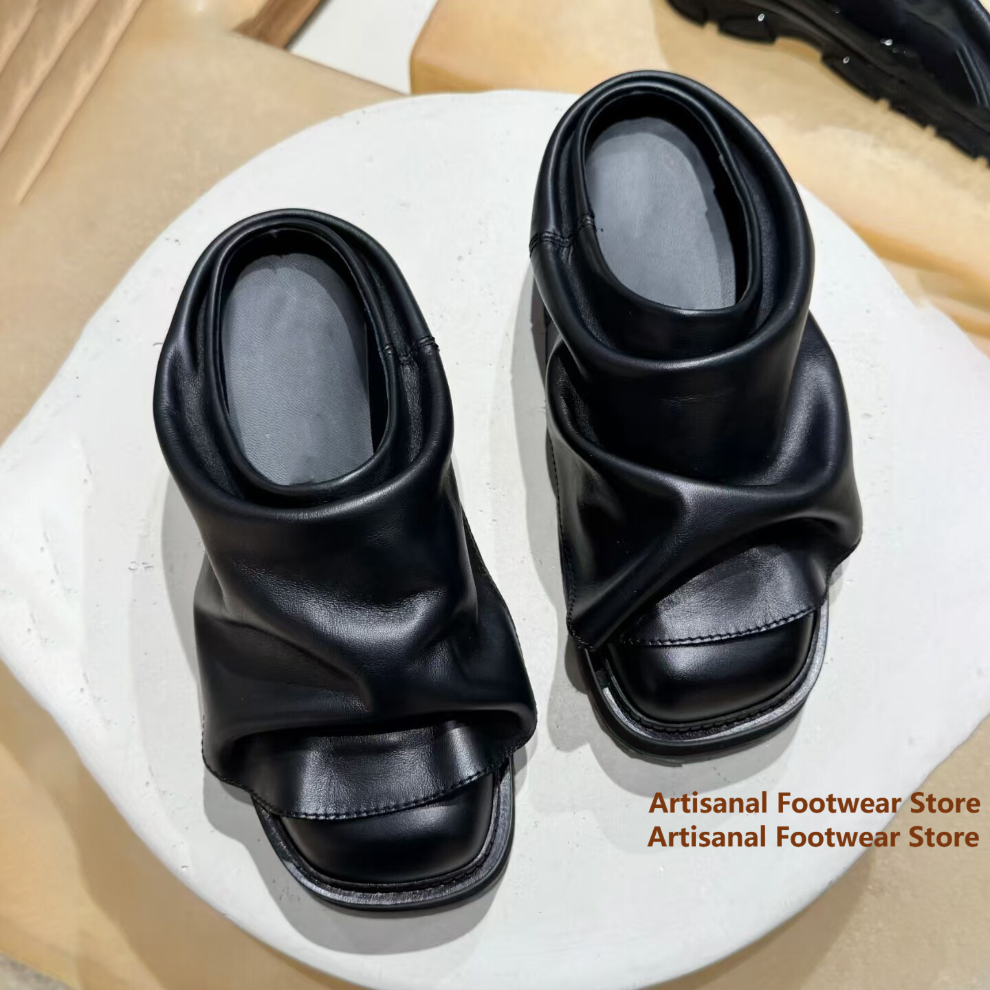 Mules à enfiler en cuir souple - Flip Flop Leather Men avis et prix