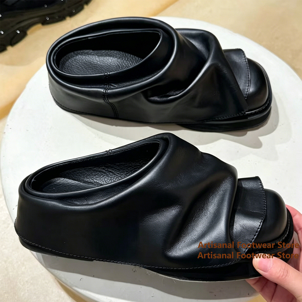 Mules à enfiler en cuir souple - Flip Flop Leather Men avis et prix